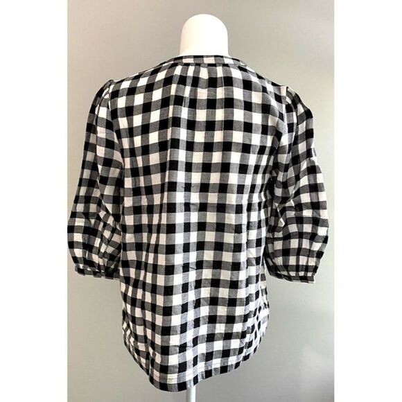 Style‎ & Co Buffalo Plaid Shirt Top Medium Women's Metallic Sparkle NEW - Picture 2 of 9